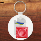 Condoms on white background キーホルダー (正面)