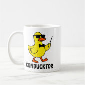 Conducktor Funny Duck Music Pun Orchestra Design  コーヒーマグカップ (左)