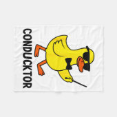 Conducktor Funny Duck Music Pun Orchestra Design  フリースブランケット (正面(横))