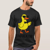 Conducktor Funny Duck Music Pun Orchestra Design Tシャツ (正面)
