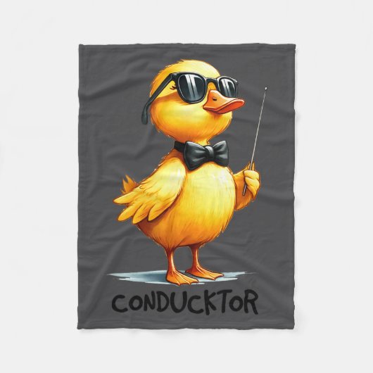 Conductor, Funny Duck Quote  フリースブランケット (正面)