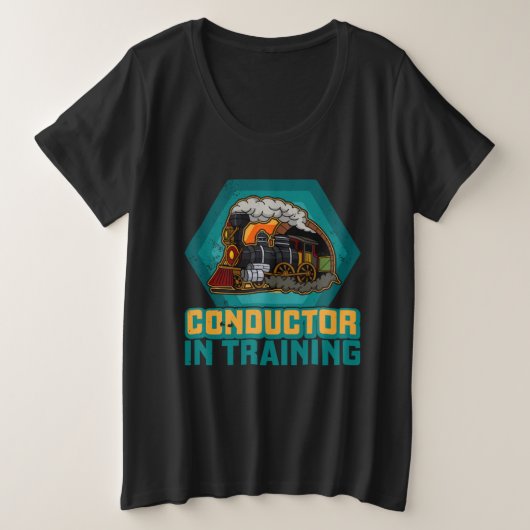 Conductor railroad Model station Railway worker  7 プラスサイズTシャツ (デザイン正面)