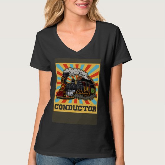 Conductor railroad Model station Railway worker Tシャツ (正面)