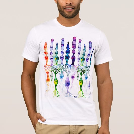 Cone cells rod cells and bipolar neurons of retina tシャツ (正面)