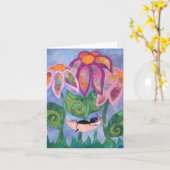 Coneflowerのおおいのメッセージカード カード (黄色い花)