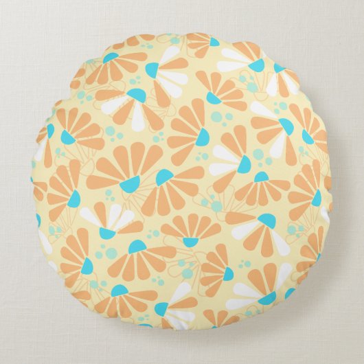 Coneflower紙吹雪オンエッグシェル ラウンドクッション (正面)