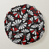 Coneflower紙吹雪オンブラック ラウンドクッション (裏面)