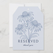 Coneflower Dusty Blueの結婚予約カードのサイン (裏面)