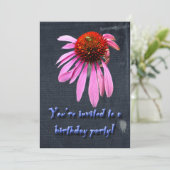 Coneflower on Denim Birthday Party招待 招待状 (スタンド正面)