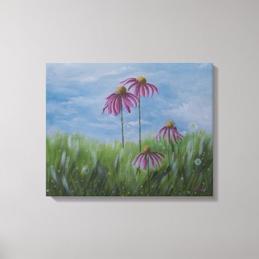 Coneflower Wishes Wrapped Canvas キャンバスプリント (正面)