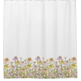 Coneflowers水彩植物芸術シャワーカータイ シャワーカーテン