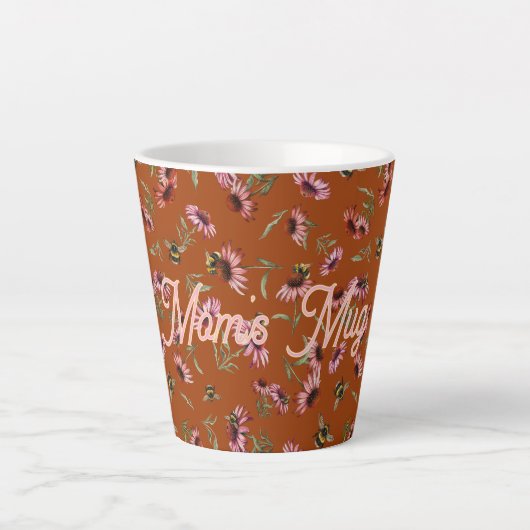 Coneflowers and Bees Herbalist Mom Mug カフェラテマグ (正面)