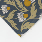 Coneflowers on Navy Blue Modern Floral フリースブランケット (角)
