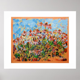 Coneflowers Painting  / Artist Larry Lerew ポスター