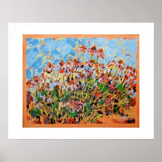 Coneflowers Painting  / Artist Larry Lerew ポスター (正面)