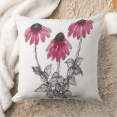 Coneflowers Watercolor and Ink クッション (ブランケット)