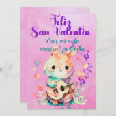 Conejito Guitarrista saludo san valentin シーズンカード (正面/裏面)