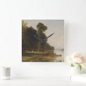 Conesus湖の夏の日 スクエア壁時計 (ホーム)