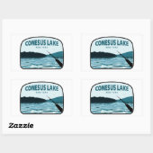 Conesus Lake New York Fishing Rod 長方形シール (シート)