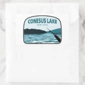 Conesus Lake New York Fishing Rod 長方形シール (バッグ)
