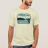 Conesus Lake New York Fishing Rod Tシャツ (正面)