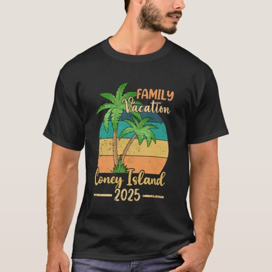 Coney Island New York Family Vacation 2025 Summer Tシャツ (正面)