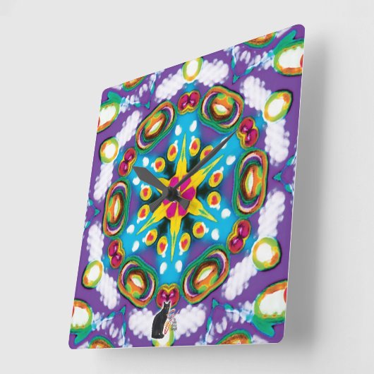 Confection Kaleidoscope スクエア壁時計 (傾斜)