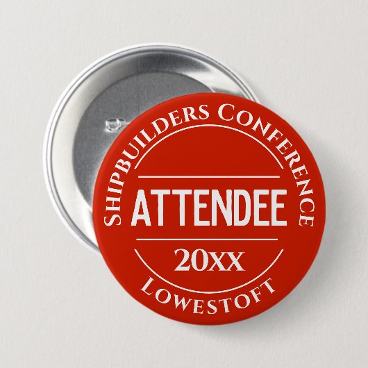 Conference Attendee Badge Button 缶バッジ (正面&裏面)