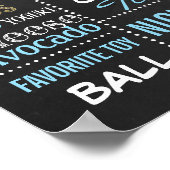 Confetti First Birthday chalkboard sign boy ポスター (角)