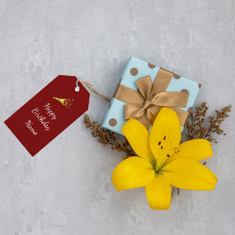 Confetti Horn Happy Birthday Personalized ギフトタグ