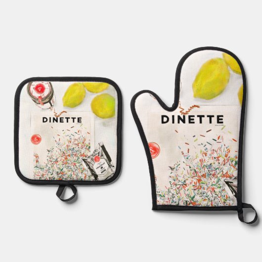 Confetti Oven Mitt and Pot Holder Set 鍋つかみ&鍋敷きセット (正面)