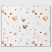 Confetti Peach Chocolate Hearts Birthday ラッピングペーパー (フラット)