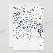 Confetti, Teddy Bear, Balloons Girl's 5th Birthday 招待状 (裏面)