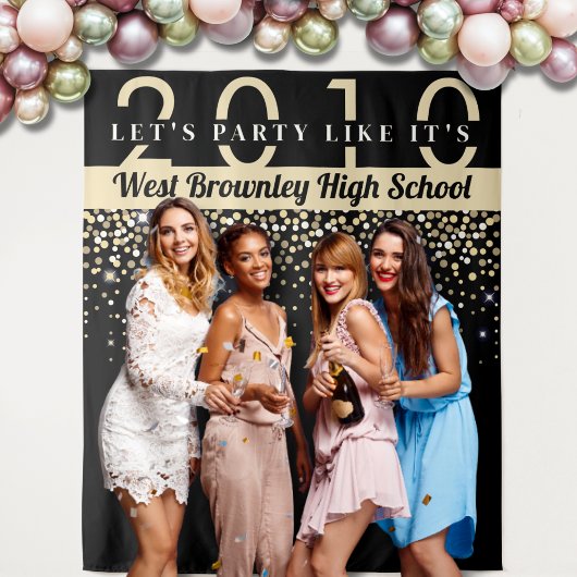 Confetti themed School Reunion Photobooth backdrop タペストリー