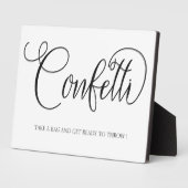 Confetti wedding sign Tabletop Plaque with Easel フォトプラーク (側面)
