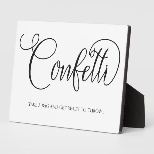 Confetti wedding sign Tabletop Plaque with Easel フォトプラーク (側面)