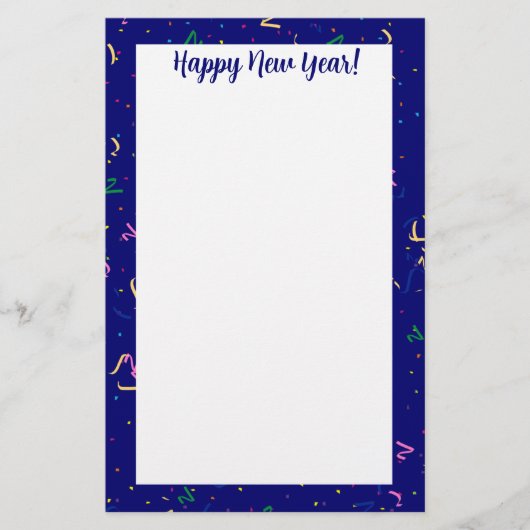  Confetti with Happy New Year 便箋 (正面)