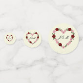 Confettis crème avec un cœur rose et rouge コンフェッティ (正面)
