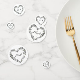 Confettis de table mariage coeur floral コンフェッティ