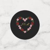 Confettis noirs avec un cœur rose et rouge コンフェッティ (スモール正面)