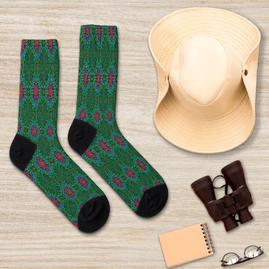 Confianzaテキスタイルのテクスチャのマンダラパターン ソックス