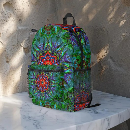 Confianzaテキスタイルのテクスチャのマンダラパターン プリントバックパック