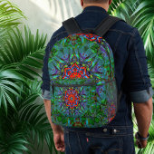 Confianzaテキスタイルのテクスチャのマンダラパターン プリントバックパック