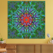 Confianzaテキスタイルテクスチャマンダラ キャンバスプリント (インサイチュ (リビング))