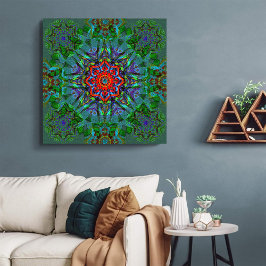 Confianzaテキスタイルテクスチャマンダラ キャンバスプリント