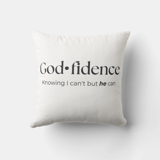Confidence in God Minimalist Elegant Quote  クッション (裏面)