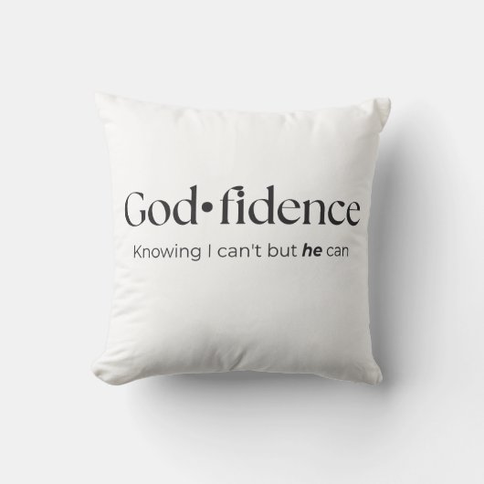 Confidence in God Minimalist Elegant Quote  クッション (正面)
