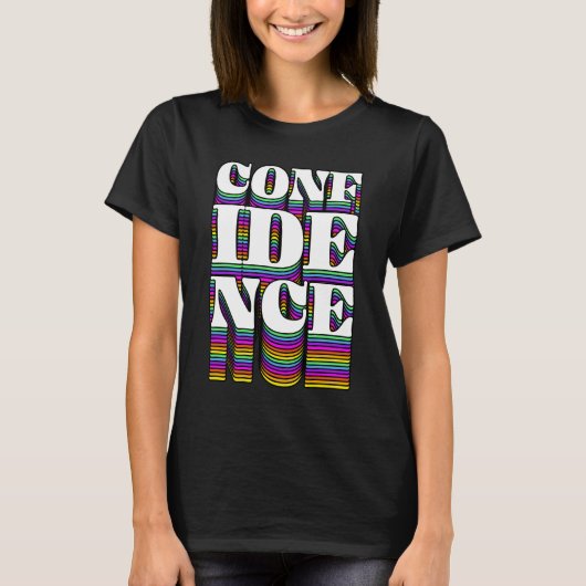 Confidence Retro Typography T-Shirt – Motivational Tシャツ (正面)