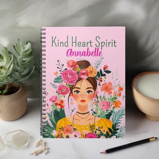 Confident and Spirited Boho Girl Notebook ノートブック