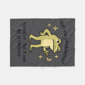 Confident Frog Meme Me No Problem Narrator Quote F フリースブランケット (正面(横))